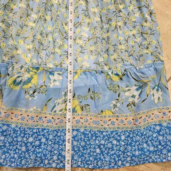 Figueroa & Flower Tiered Maxi Dress Womens XL Smocked Cottagecore Boho Prairie - Picture 15 of 15